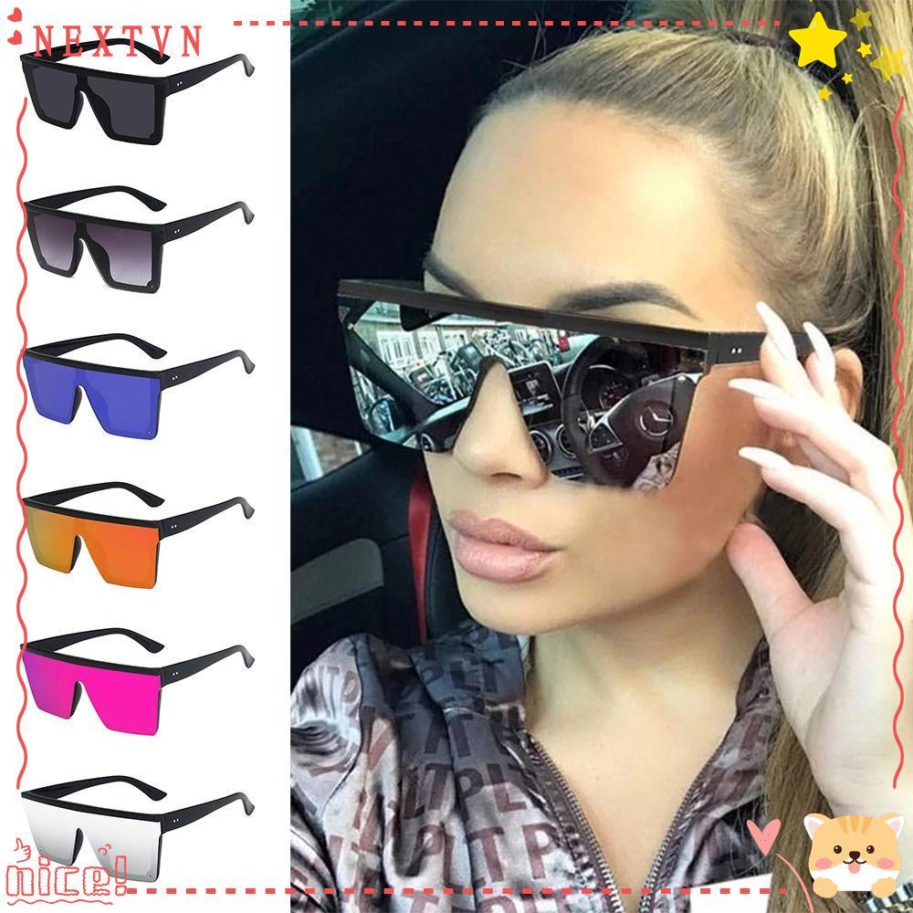 RUTHNISSI Flat Top Sunglasses, Cool One Piece Oversized Sunglasses, Retro UV400 Protection Khung Lớn