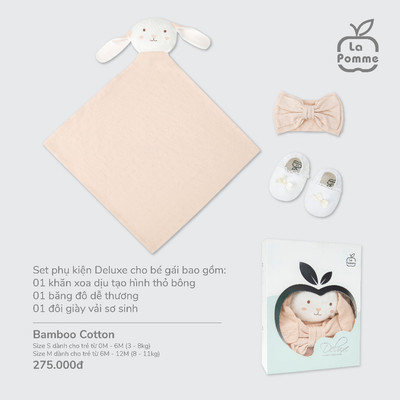 (MamanBébé chính hãng) Set phụ kiện La Pomme Deluxe Thỏ Con Tai Dài