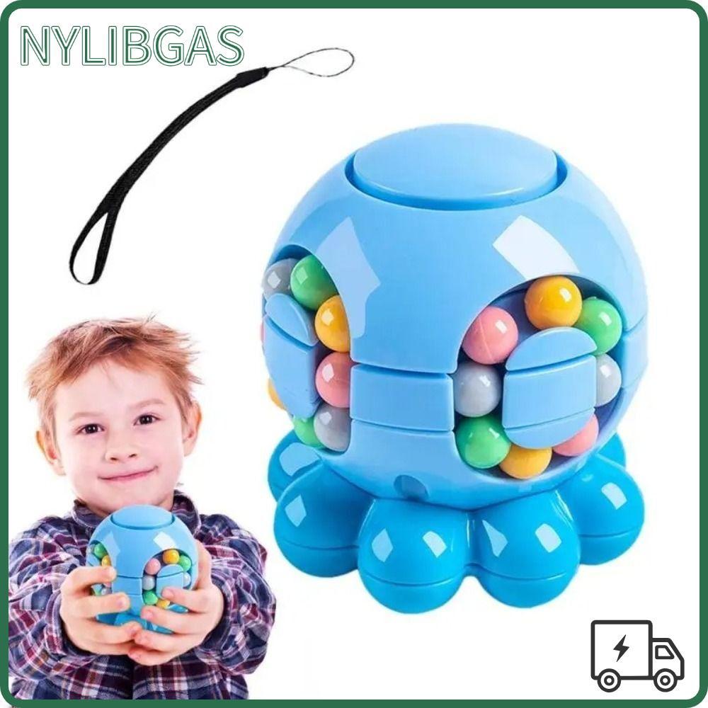 NYLIBGAS Magic Bean Cube Spinner, Bạch Tuộc Hình Cầu Ngón Tay Con Quay Con Quay Bóng, Sáng Tạo Xoay 