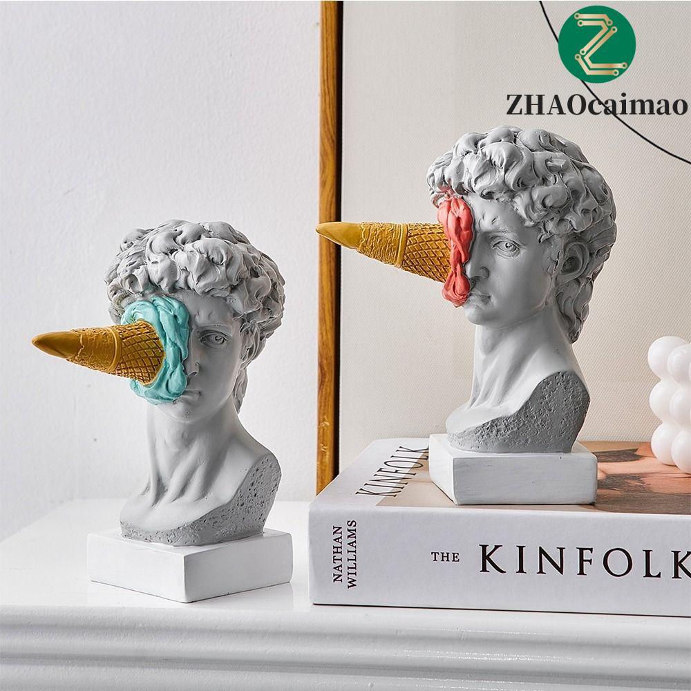 ZHAOCAIMAO Kem David Figurine, Tượng David Trừu Tượng Bắc Âu, Nhựa Sáng Tạo David Kem Đập Mặt David 