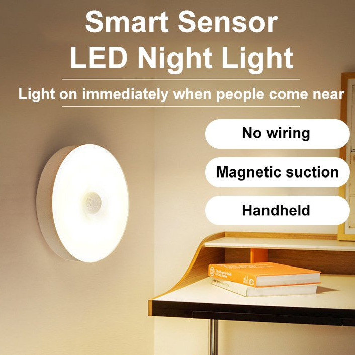 【Motion Activated Auto Light】 Smart Rechargeable LED Night Light For Home Use Motion Sensor Light/LE