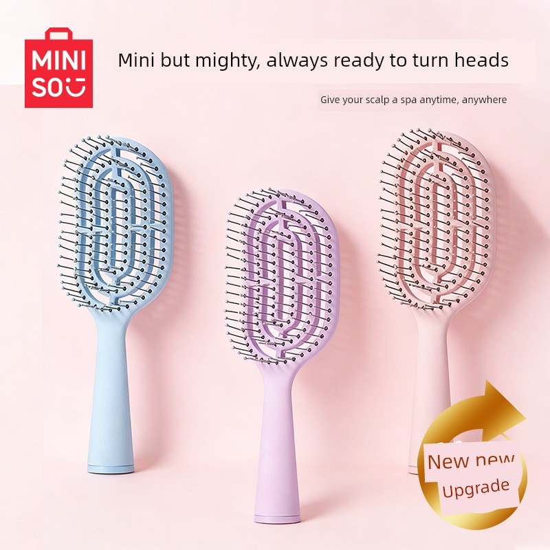 MINISO MINISO Cao Cấp Lược Nữ Hộ Gia Đình Lông Tơ Đệm Tóc Lược Massage Lược Chải Tóc Sườn Lược Túi K