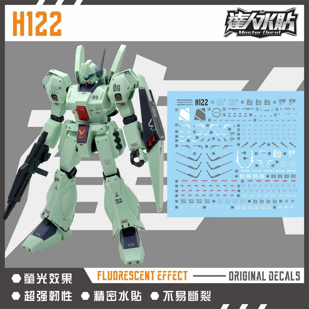 MASTER H122 HG HGUC Jegan Water Slide Decal Fluo Type (Không bao gồm bộ dụng cụ)