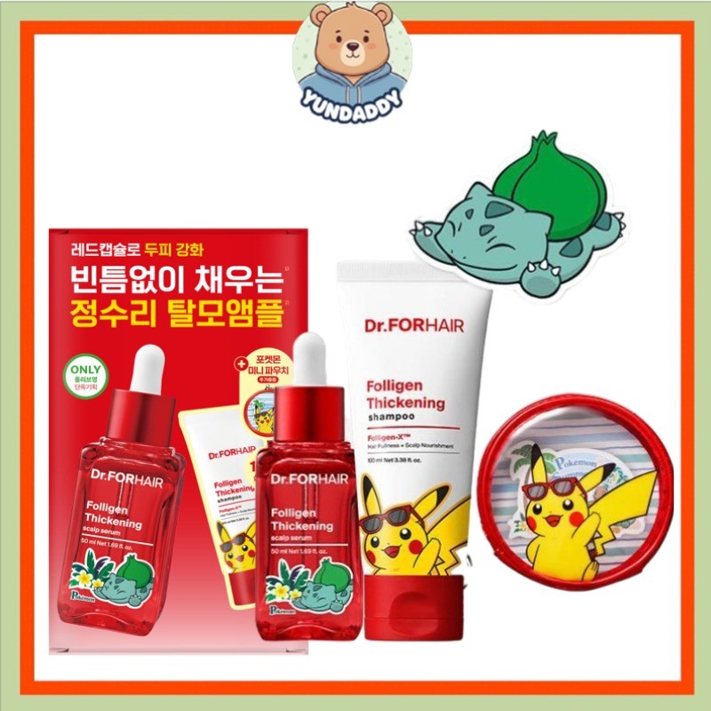 [Pokemon] Bộ chăm sóc rụng tóc Dr.ForHair Serum 50ml + Dầu gội 100ml + Túi nhựa PVC (Dr.FORHAIR)