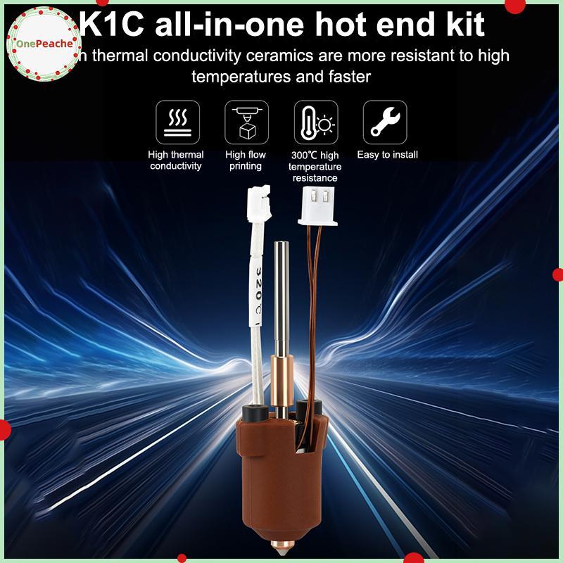 OnePeache Cho Creality K1C K1 Max Hotend Gốm Làm Nóng Áo Bộ Chịu Chịu Nhiệt Hotend 3D Bộ Phận Máy In