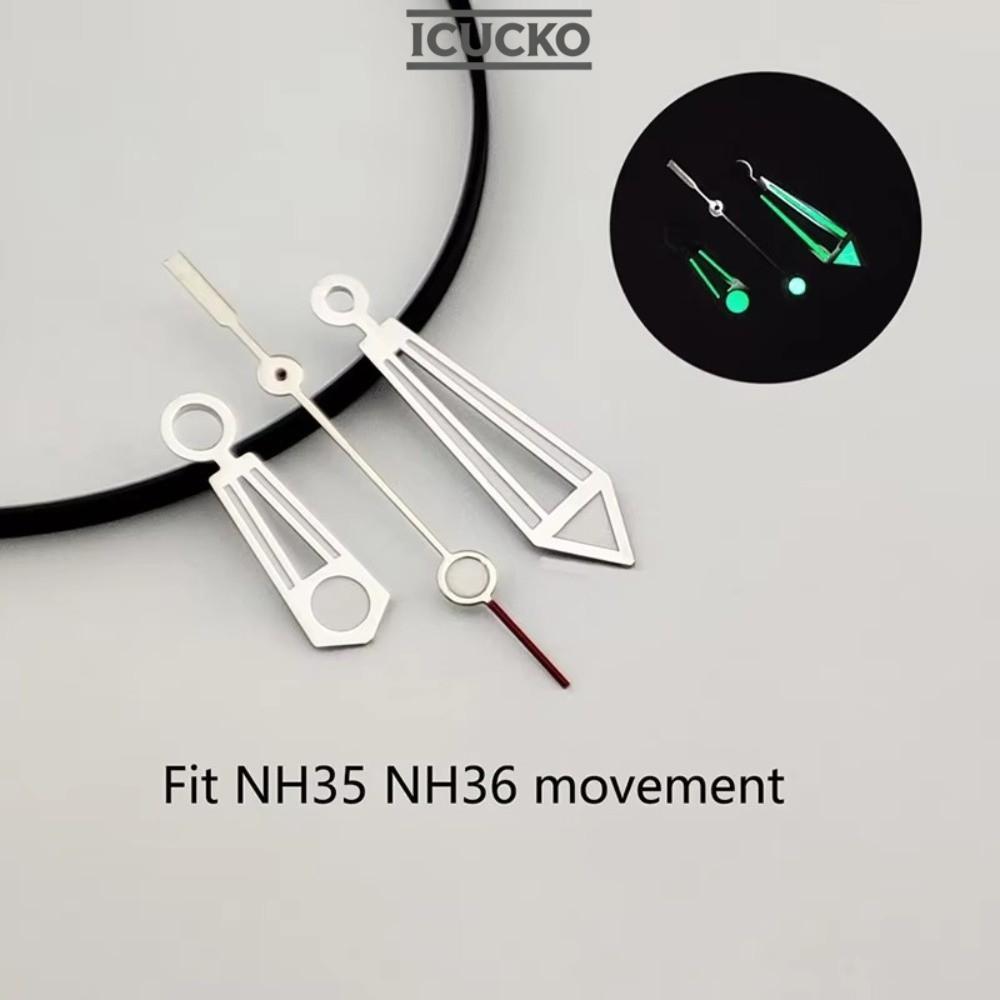 ICUCKO Seamaster Style Hands, Đen Bạc Aiguille NH35 Đồng Hồ Tay, Vàng Hồng Xanh C3 Bạc Dạ Quang Màu 