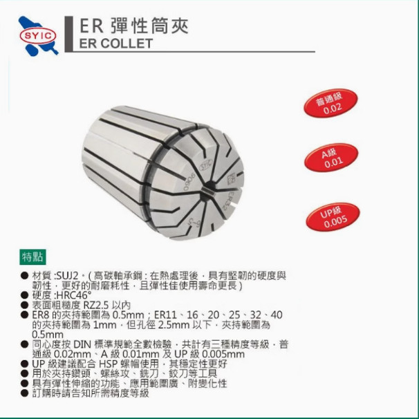 Đài Loan 🍎 Heyuan ER16 Co Giãn Collet CNC Máy Tiện CNC Chuck SYIC Tay Khoan ER16-246810