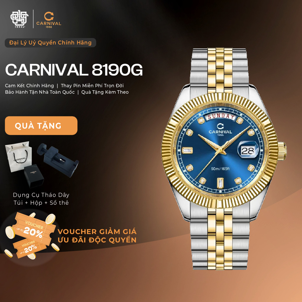 Đồng Hồ Nam Carnival 8190G-CV-X Quartz  Hàng Chính Hãng 1994s WATCH