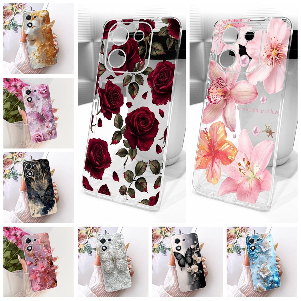 Ốp lưng Honor X70i 5G ABR-AN00 Honor X70i 5G Vỏ trong suốt hình mèo dễ thương thời trang hình bướm V