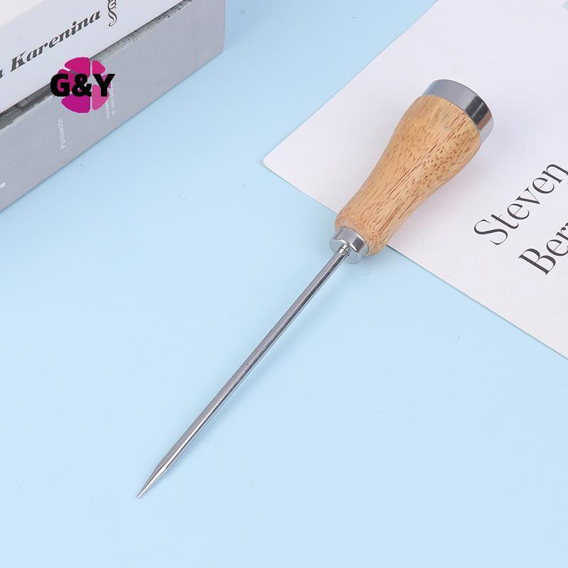 G & Y Ice Pi Ice Icing Breaker Tay cầm bằng gỗ Thép không gỉ Ice Pi Punch Crusher Cotail Sti Fruit B