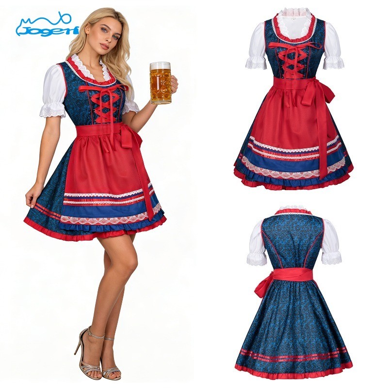 Trang phục hóa trang Oktoberfest - váy xanh bia phong cách Bavaria, tạp dề Gothic dành cho nữ