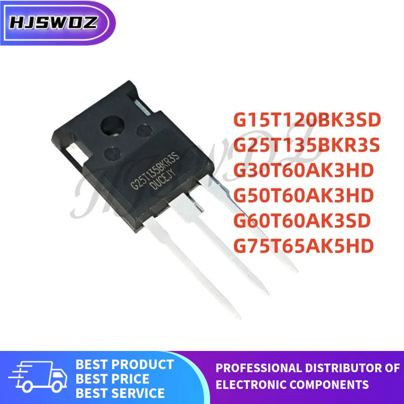 5 Cái G25T135BKR3S G75T65AK5HD G15T120BK3SD G30T60AK3HD G50T60AK3HD G60T60AK3SD TO-247 IGBT ống mos 