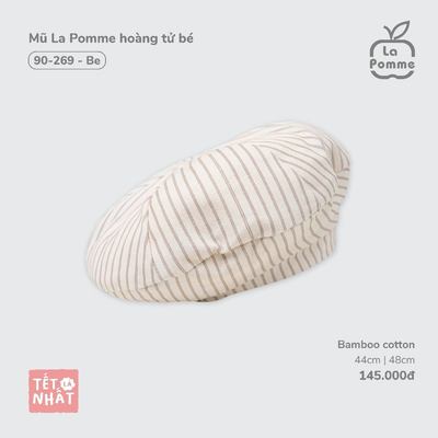 (MamanBébé chính hãng) Mũ La Pomme hoàng tử bé - Sợi Bamboo Cotton mềm mại, hỗ trợ kháng khuẩn – Bé trai - 42cm/48cm
