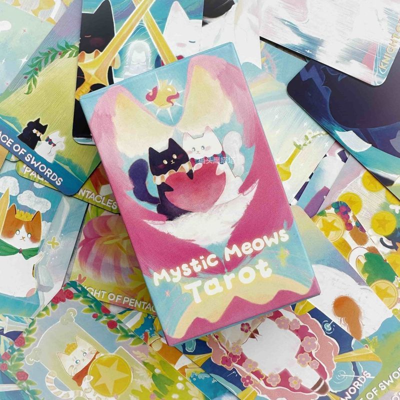 [Chính hãng] Cat Cat Journey to Another World Tarot Card mini Waite Series 7.8 * 4.6cmH