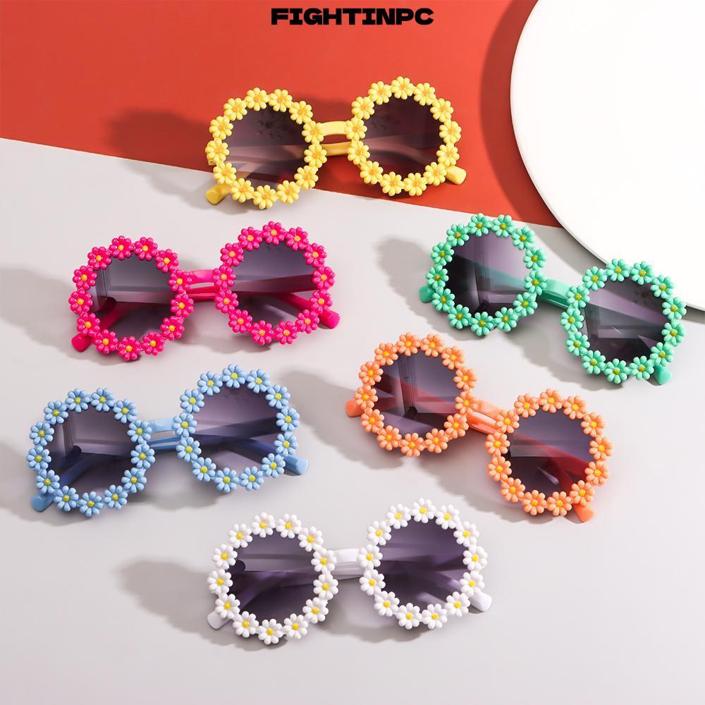 FIGHTINPC Kids Daisy Sunglasses Novel Party Festival Girls Round Frame