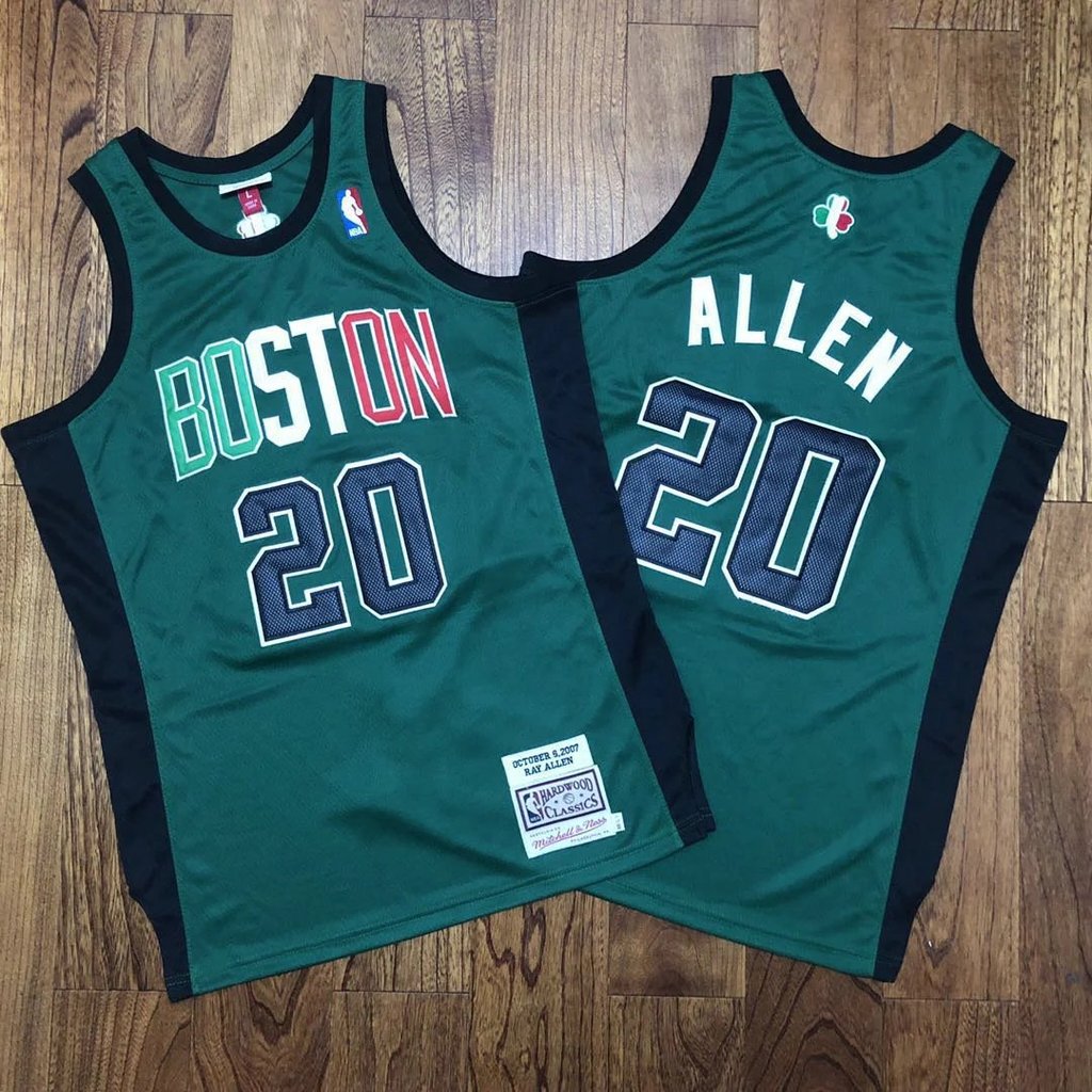 Celtics Allen Jerseys Celtics Số. Áo bóng rổ thêu 20 Ray Allen AU Secret Hydrangea Jersey MN Phiên b