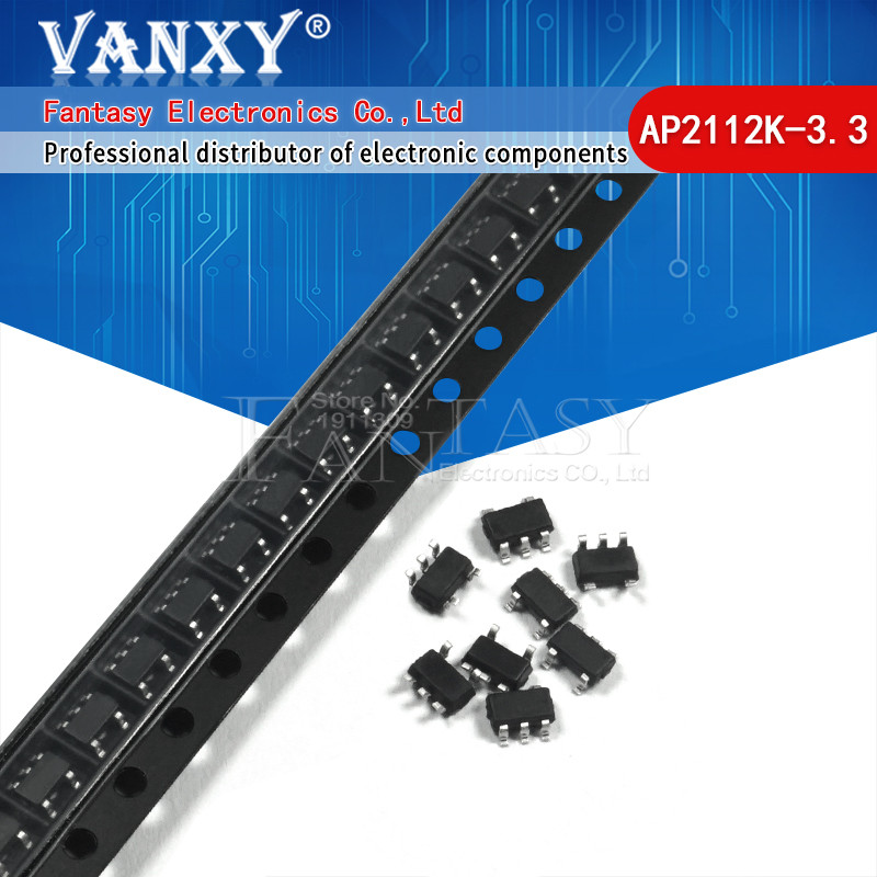 10 AP2112K-3.3 SOT23-5 AP2112K-3.3 TRG1 3.3V 0.6 A SOT25 2112 AP2112 AP2113K AP2112-3.3 AP2210K-3.3 