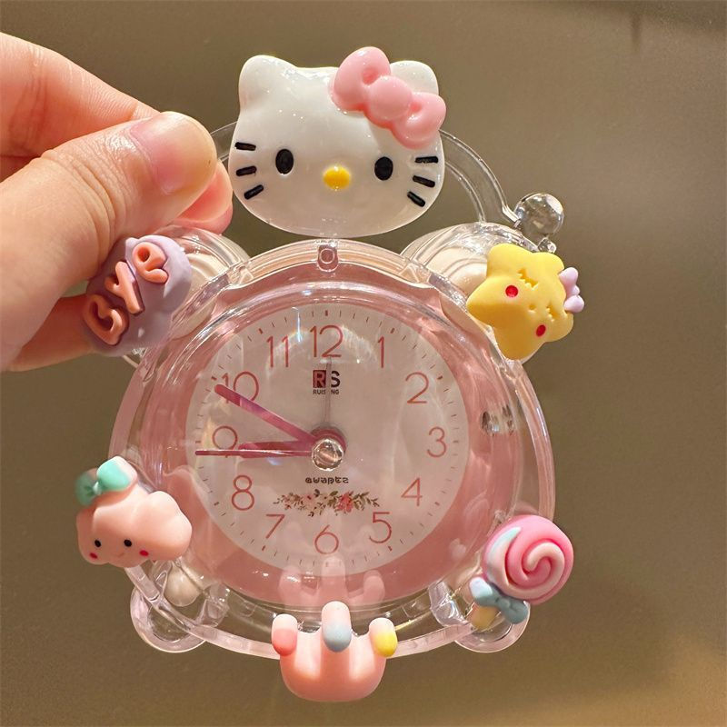 JUA Cartoon cute children's alarm clock for student dormitories, home bedroom, silent clock for lazy
