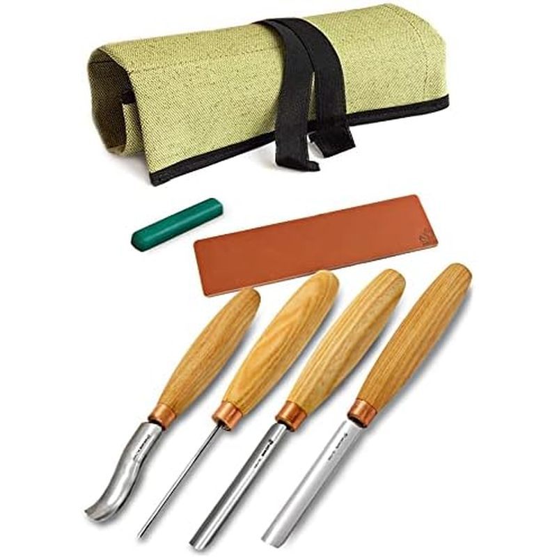 BeaverCraft Wood Carving Gouges Chisels Kit SC01 - Wood Spoon Carving Chisel Set - Whittling Tools I