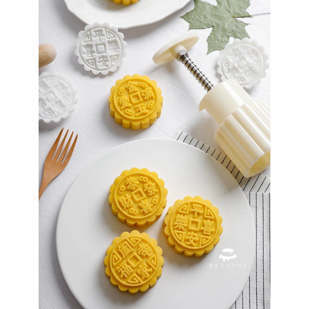 75g Quốc Gia Hợp Thời Trang Gong Xi Fa Cai Jinyu Full House Peace Joy Copper Coin Mung Bean Cake Quả