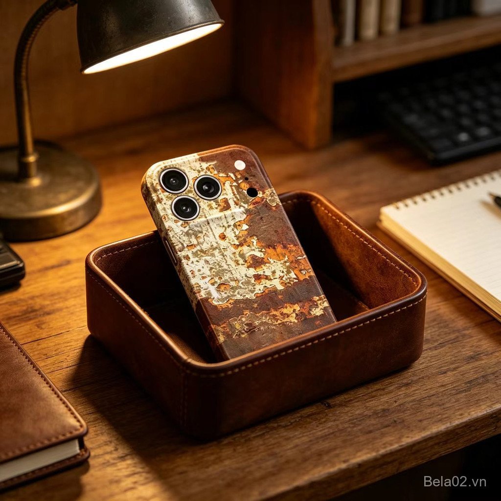 Ốp Điện Thoại Thích Hợp Cho iPhone Retro Rust Thiếc Sheet Thích Hợp Cho iPhone17promax16plus Lỗ Chín