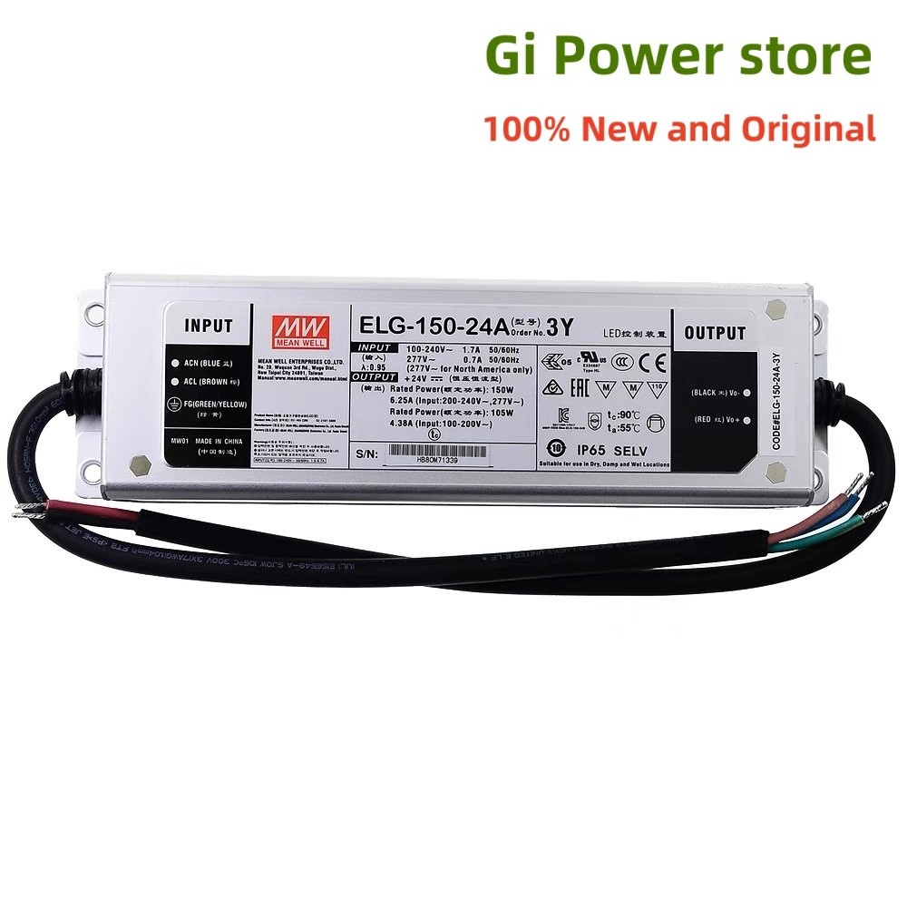 ELG-150 12 / 24 / 36 / 42 / 48 / 54 3Y A / B / DA LED chống nước Điện áp không đổi ELG-150-48B-3Y EL