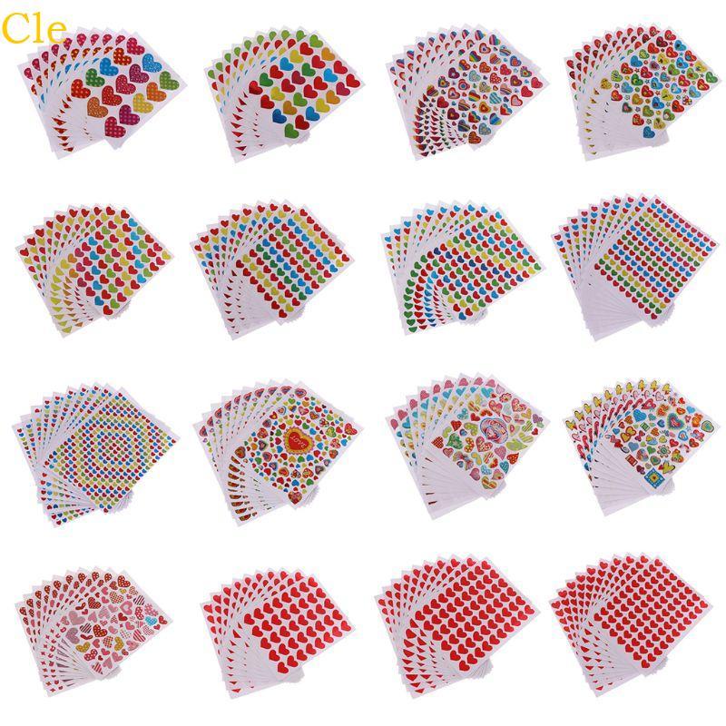 Cle Heart Sticker Bonus Sticker Chống Thấm Nước 3D Cắt Tự Dính Cho Giáo Viên Lớp Học Cung Cấp Trẻ Em