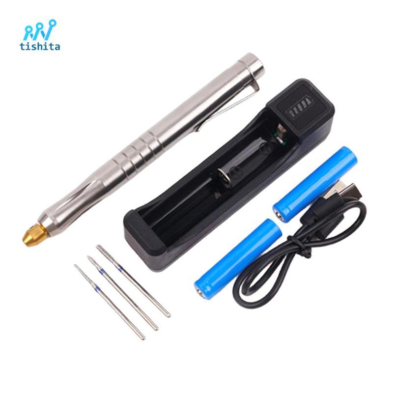 Bút Khắc Điện Nhỏ Gọn Hoạt Động Bằng Pin Không Dây Etcher Với Ba Mũi Cho Nghệ Sĩ Gỗ Thủy Tinh Đá Kim