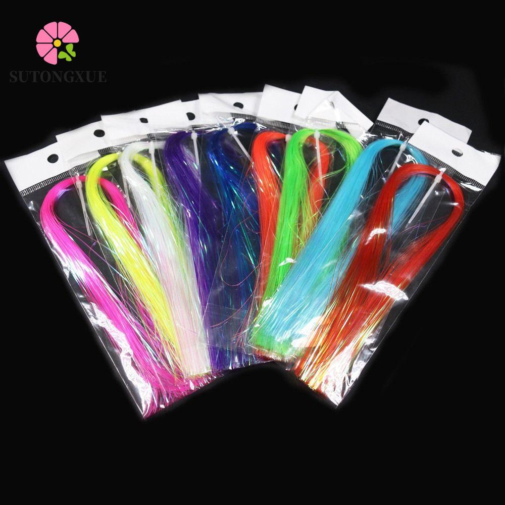 SUTONGXUE Fly Tying Tinsel Fly Fishing DIY Shining Tinsel Streamer Flash Jig Hook Streamer