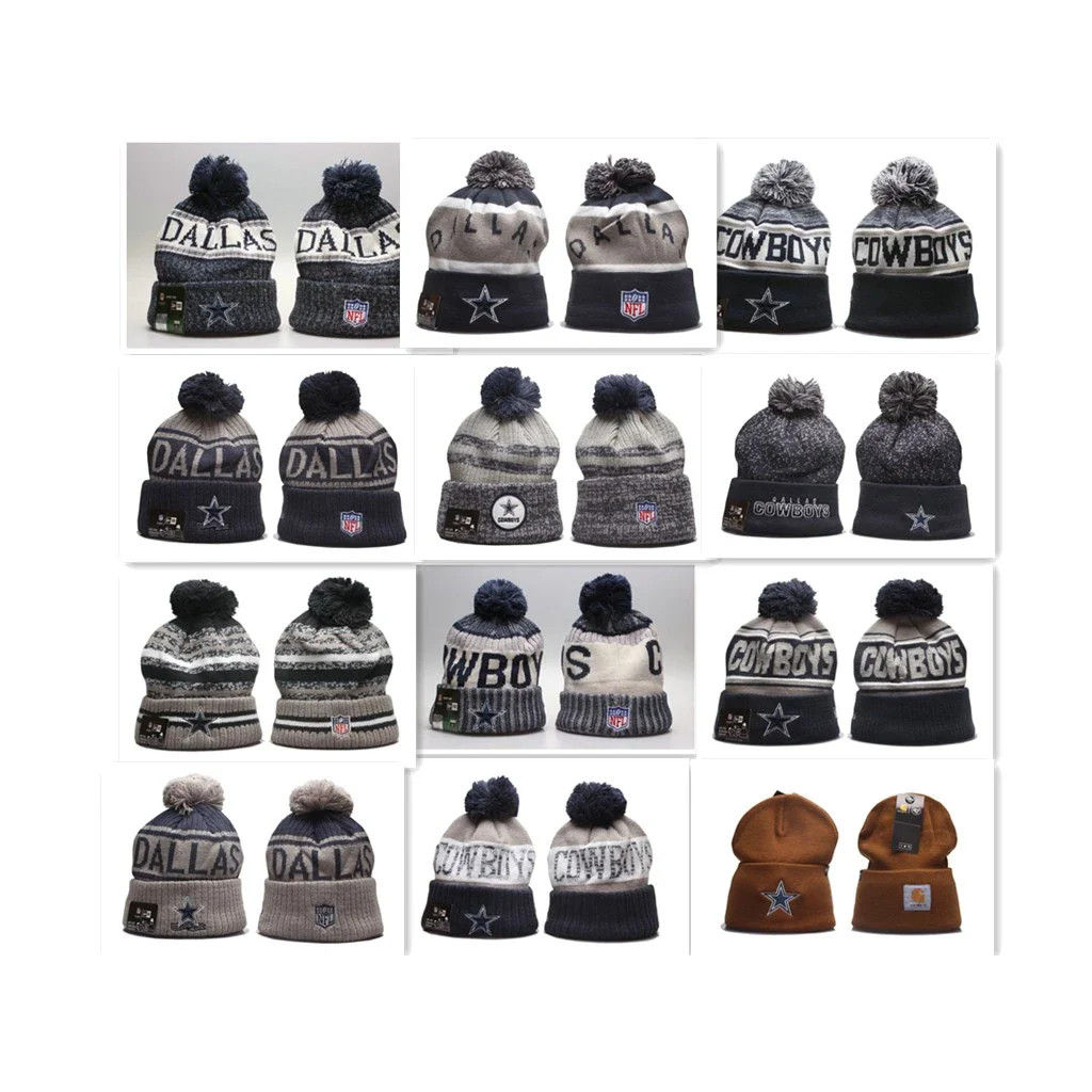 Dallas Cowboys Beanie Cowboys Beanie Len Mũ Nam Nữ Thu Đông Mũ Ấm Áp Lông Cừu Lót Mũ Dệt Kim Phong C