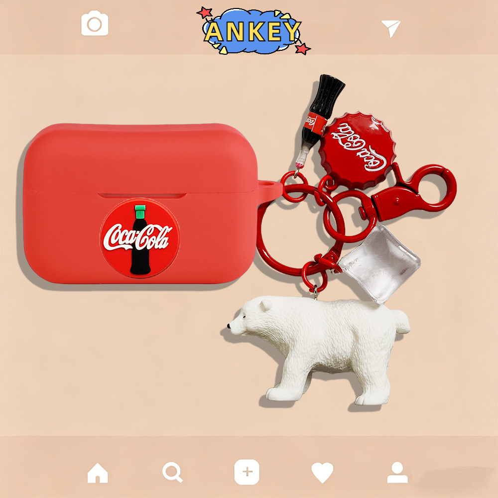 Earphone Case for Realme Buds T500 Pro Silicone Cases Cute Cola Bear Cartoon pattern Protective Shoc