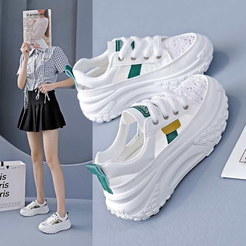 Giày Sandal Lưới Thoáng Khí Nữ 2026 Thoáng Khí Rỗng Nền Tảng Ngón Chân Nữ Giày Trắng Thường Ngày 671