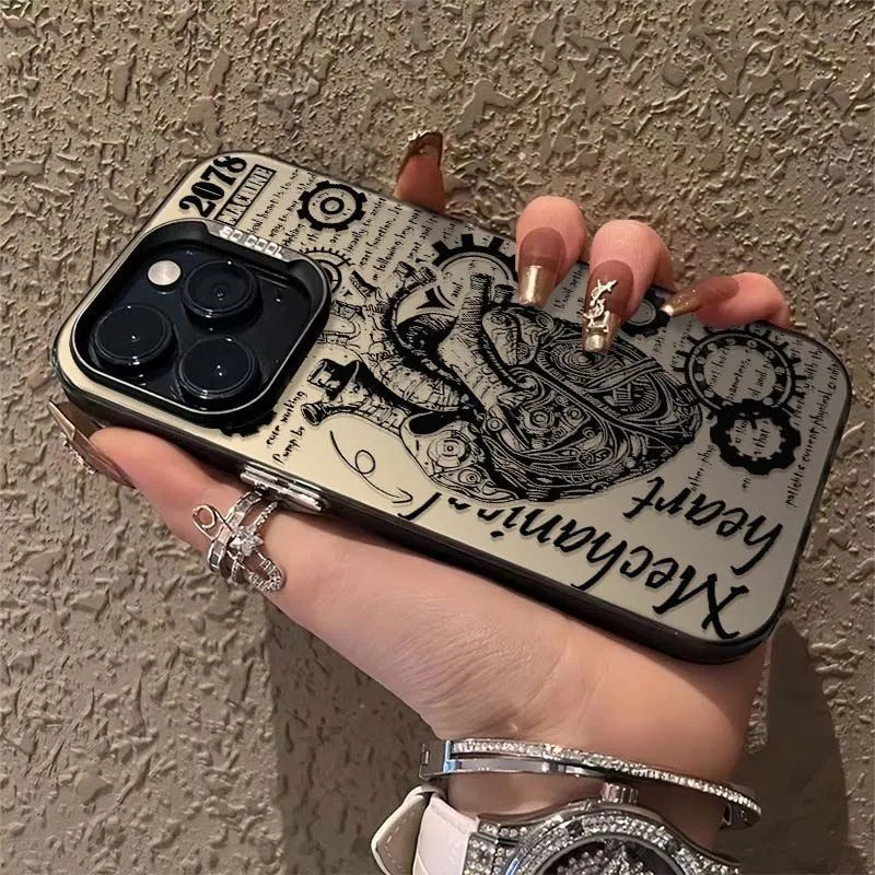 Ốp Điện Thoại Cứng TPU Chống Sốc Nghệ Thuật Mờ Trái Tim Tiếng Anh Tương Thích iPhone 13PROMAX 16PRO 