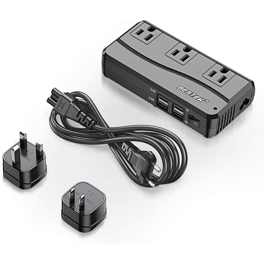 BESTEK Bộ chuyển đổi du lịch đa năng 220V sang 110V Biến áp 6A Sạc USB 4 cổng Vương quốc Anh / Úc / 