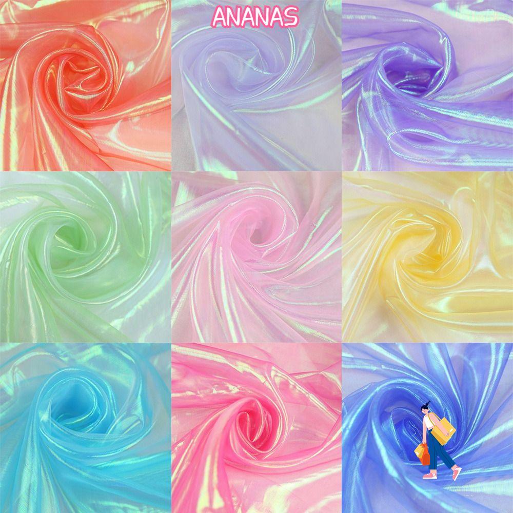 ANANAS Organza Vải, Vải tuyn Laser Mỏng Sáng Bóng, Trang Trí Vải Tulle Trong Suốt Organza Váy Thiết 