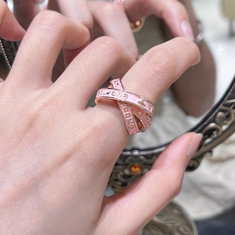Saturn Three-Ring Enamel Ring Vintage Punk Three-in-One Enamel Stackable Ring