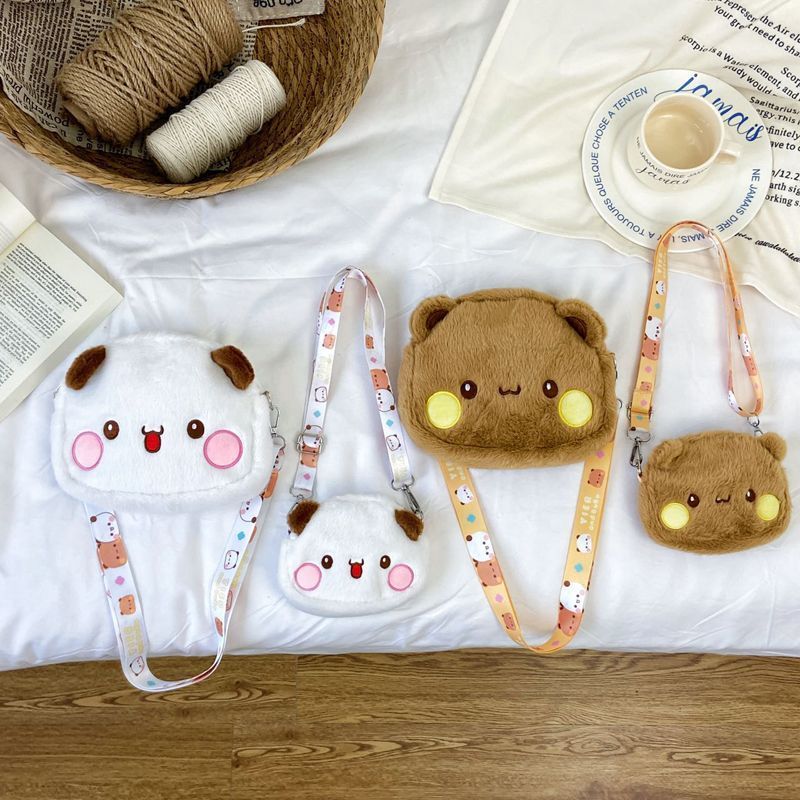 Bubu Dudu Sang Trọng Túi Đeo Vai Yier Gấu Trúc Búp Bê Hoạt Hình Đáng Yêu Nhồi Bông Cặp Đôi Túi Đeo N