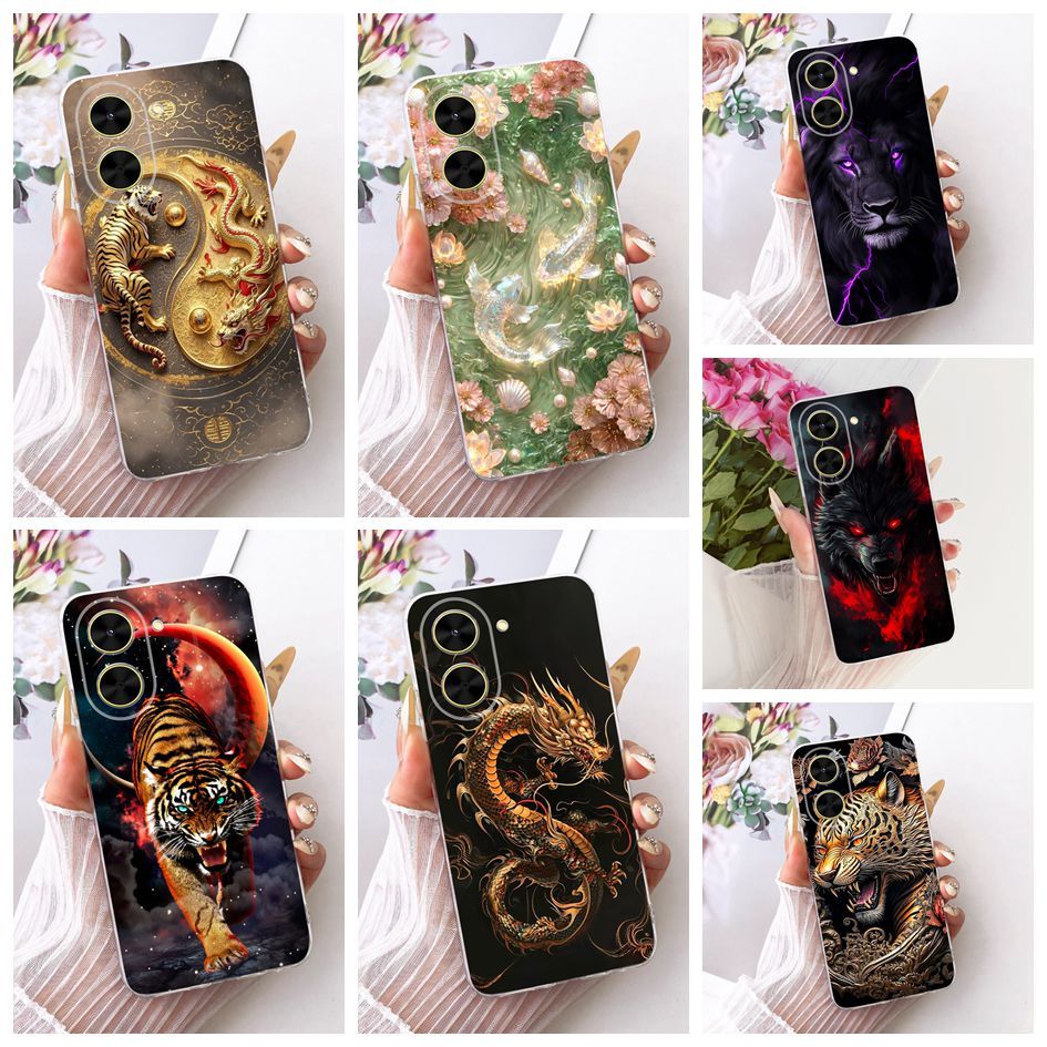 Dành Cho Xiaomi Redmi A5 4G Vỏ Sang Trọng Rồng Mát Hổ Sói Da Báo Sơn Mềm Silicon Dành Cho Xiaomi Red
