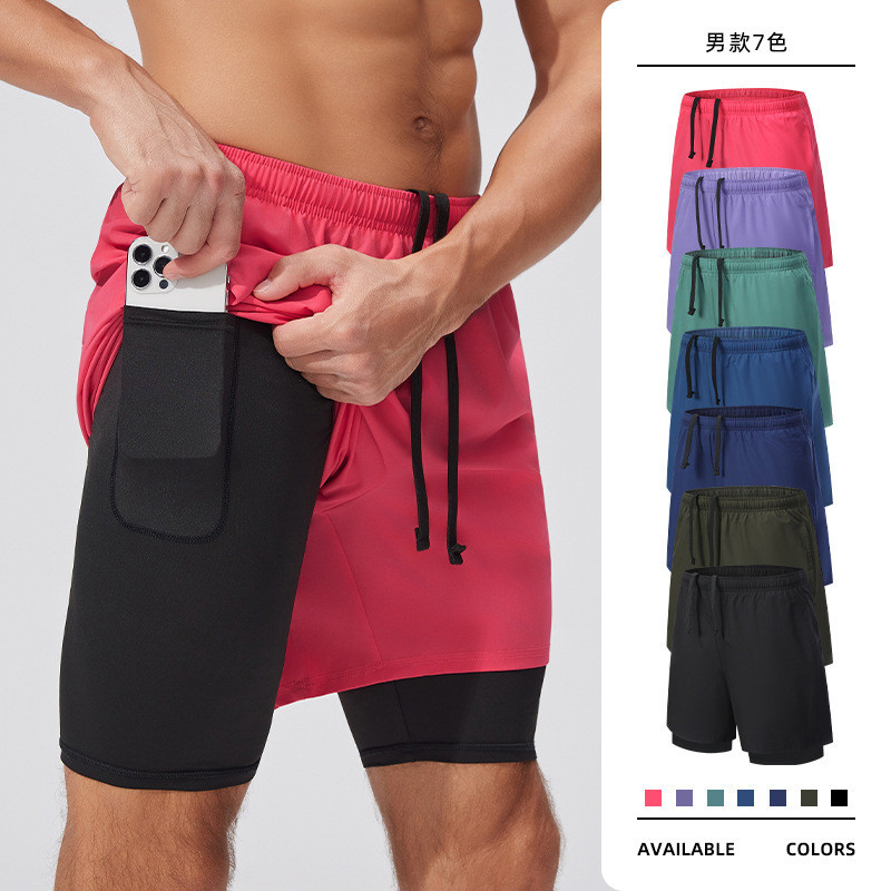 Running Exercise Shorts plus Size Breathable Training Men's Elastic Lining Shorts QOwh