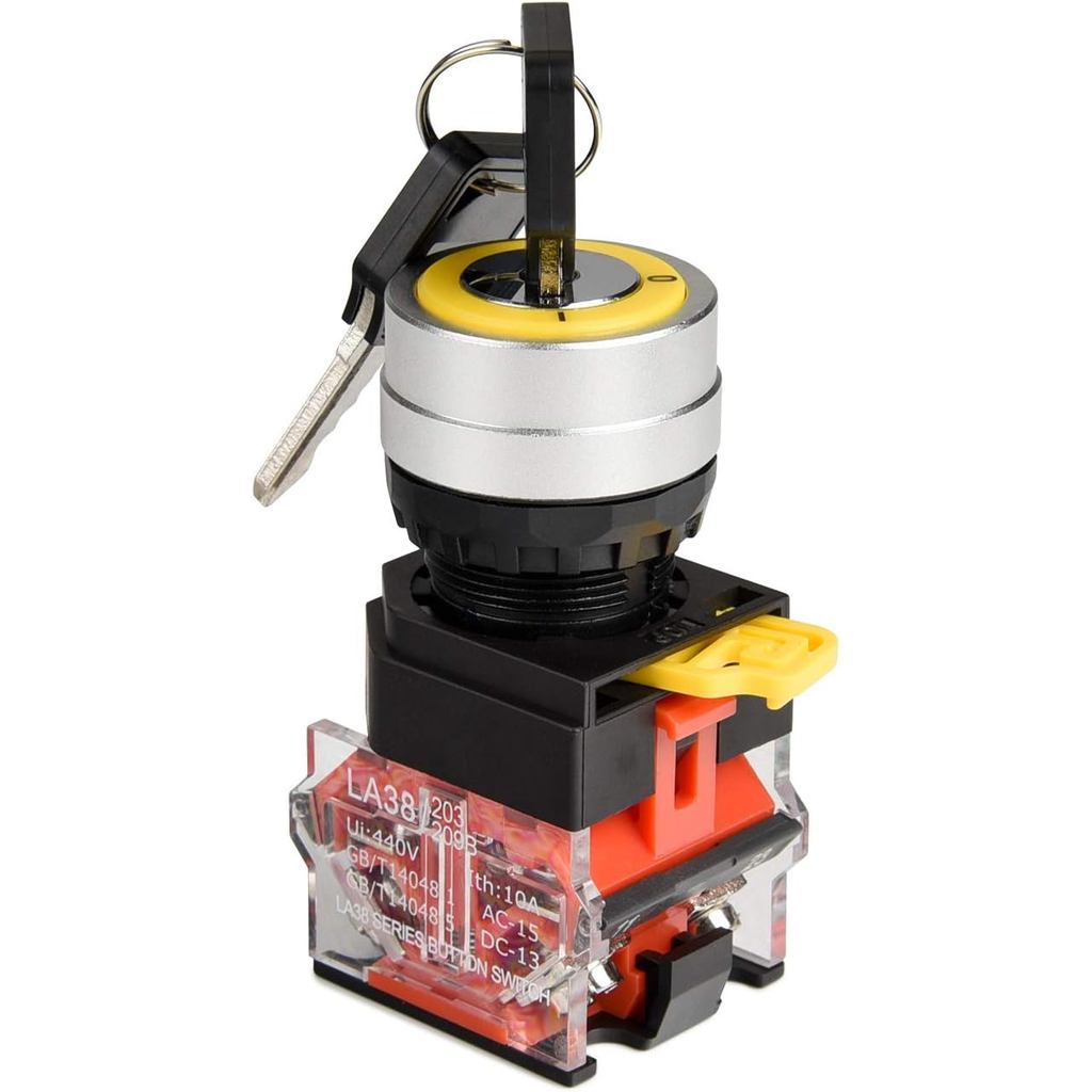 Công tắc chìa khóa APIELE 22mm 440V 10A 1NO1NC (2 vị trí, tạm thời)