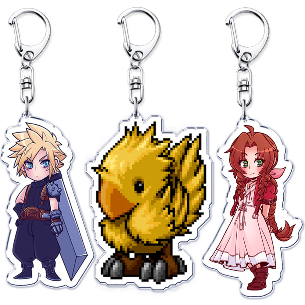 Hot Action Game Keychains for Accessories Bag Key Chain Ring Cloud Strife Ffvii Tifa Sephiroth Jewel