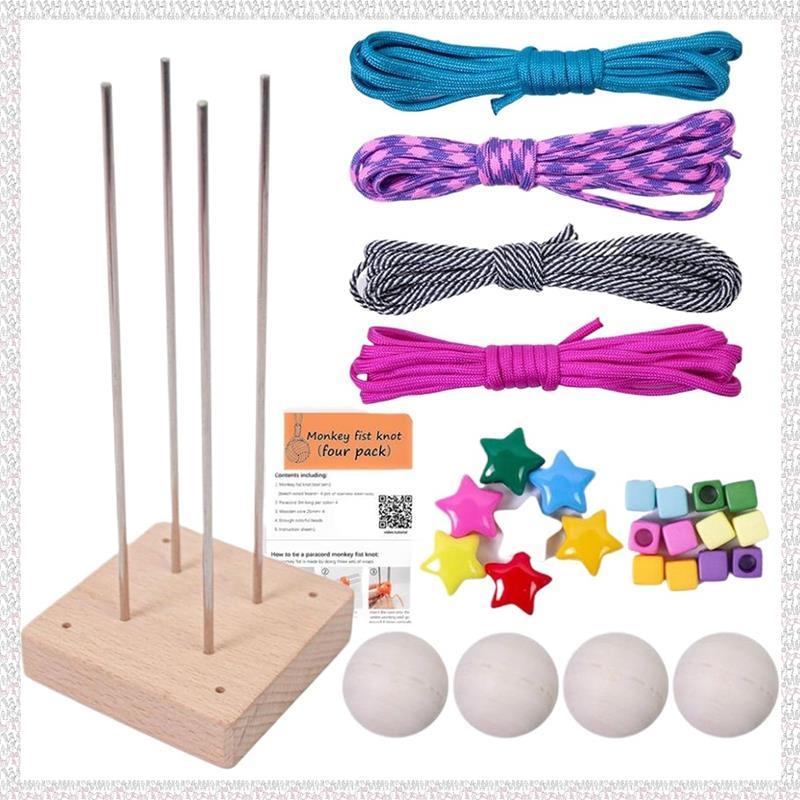 (G T F H) DIY Craft Knot Maker-Monkey Fist Knot Ball Set-Strong Paracord Rope Handmade Cord Kit