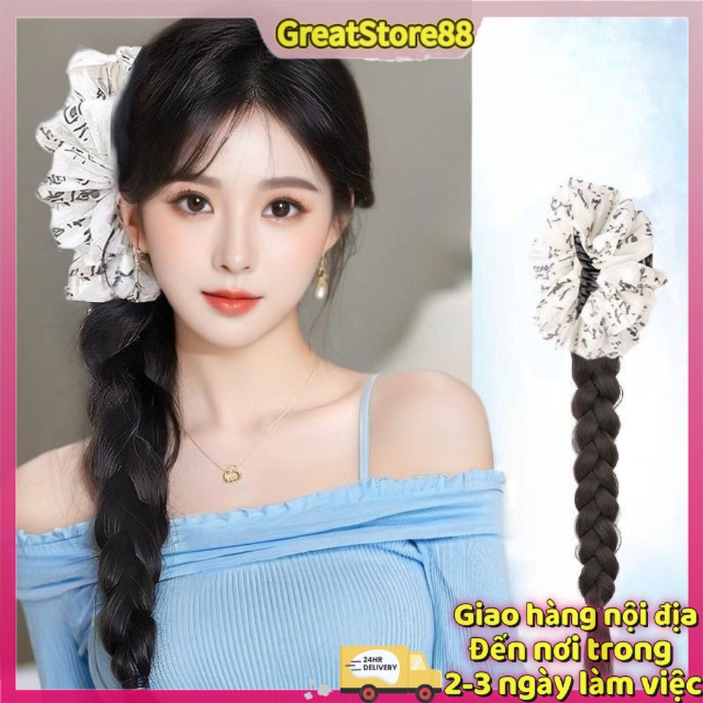 Vận chuyển địa phương: Kẹp Đuôi Ngựa 40 cm Washed Ink Design cho vẻ ngoài tóc tự nhiên