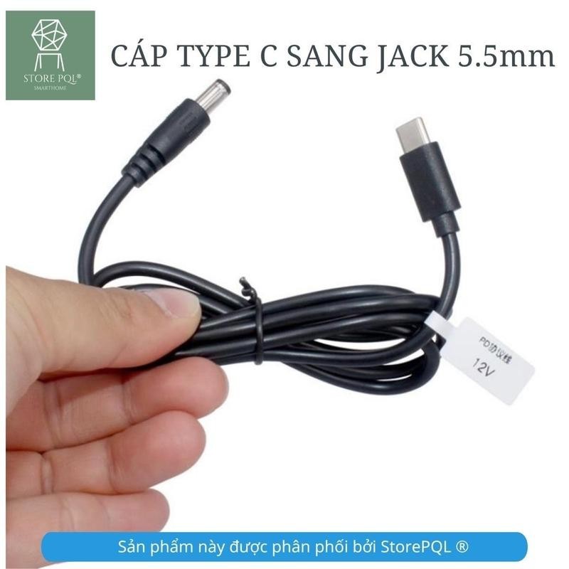 AL - PD59 - Cáp dây chuyển đổi TYPE C PD ra 12V 5.5x2.1 kích pin sạc dự phòng nhanh cho wifi khi mất
