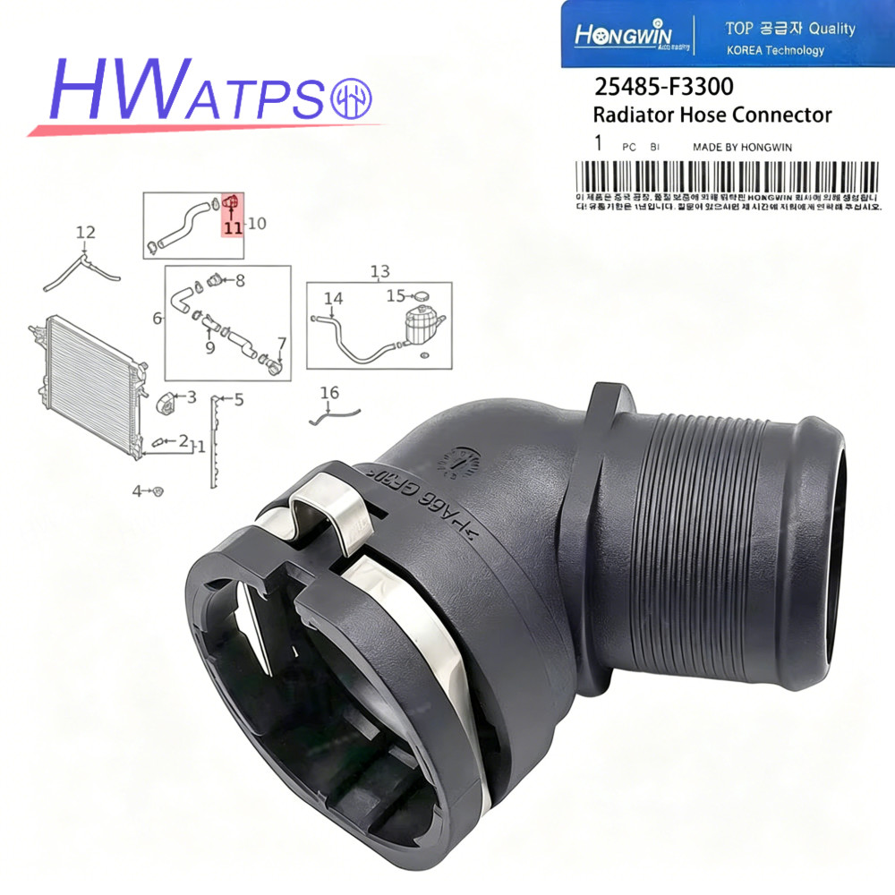 Đầu nối ống tản nhiệt hàng đầu 25485-F3300 cho Hyundai Elantra Genesis GV70 GV80 Kona Santa Fe Sonat