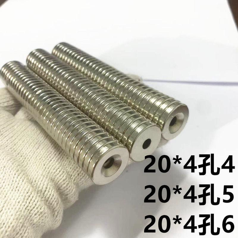 10 Cái Gói / Nam Châm Mạnh Tròn Chống Nắng Lỗ 20 * 4 Lỗ 4 Lỗ 5 Lỗ 6 Mm NdFeB Thép Từ Tính Tròn Có Lỗ