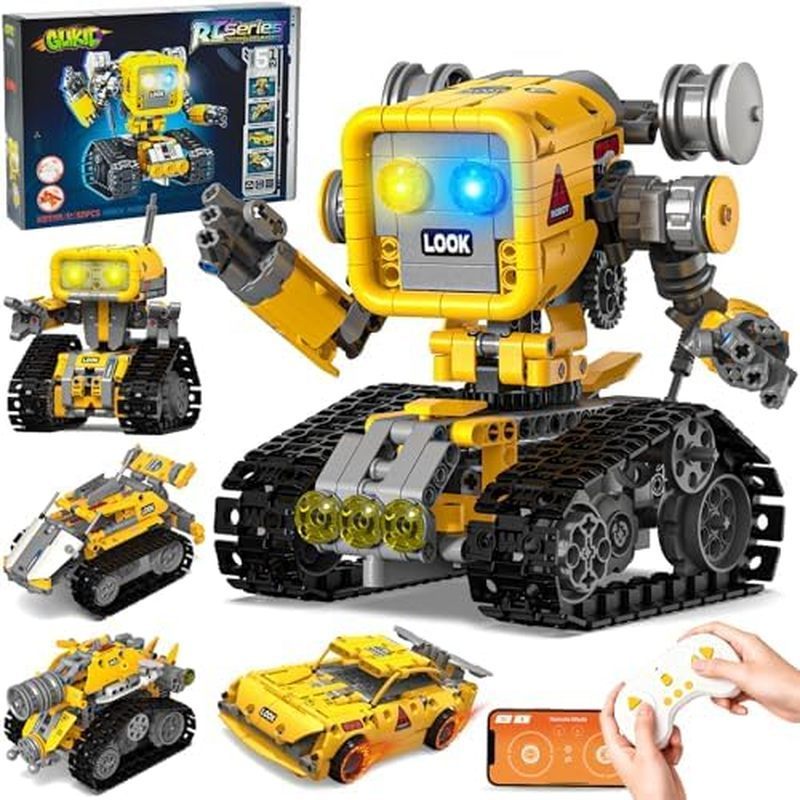 5 in 1 STEM RC Robotics Kit, APP & Remote Control Robot Building Kit, DIY Science Kits for Kids Age 