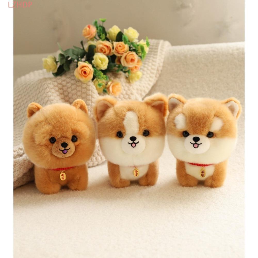 LZHDP Adorbale Furry Plush Corgi Dog, Shiba Inu Animal Fluffy Dog Plush Toy, Husky Plush Doll Cartoo