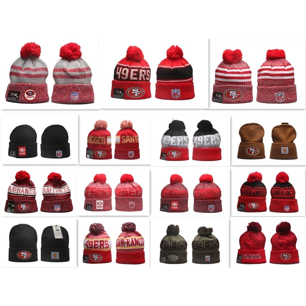 San Francisco 49ers Beanie 49ers Mũ Len Nam Nữ Thu Đông Mũ Ấm Áp Lông Cừu Mũ Dệt Kim Phong Cách Hồng