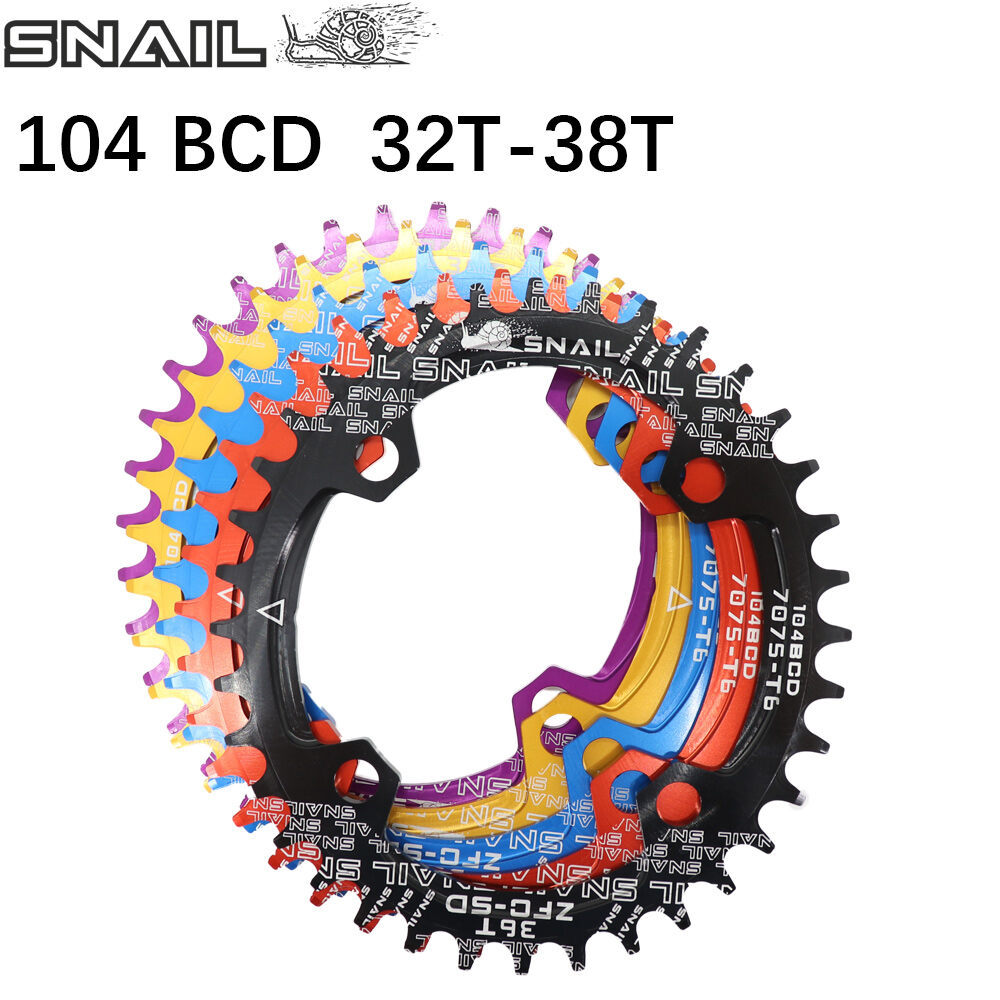 SNAIL Chainring 104 BCD Hình Bầu Dục 32T 34T 36T 38T Răng MTB Xe Đạp Xe Đạp Dây Xích Vòng Quay Tấm 1